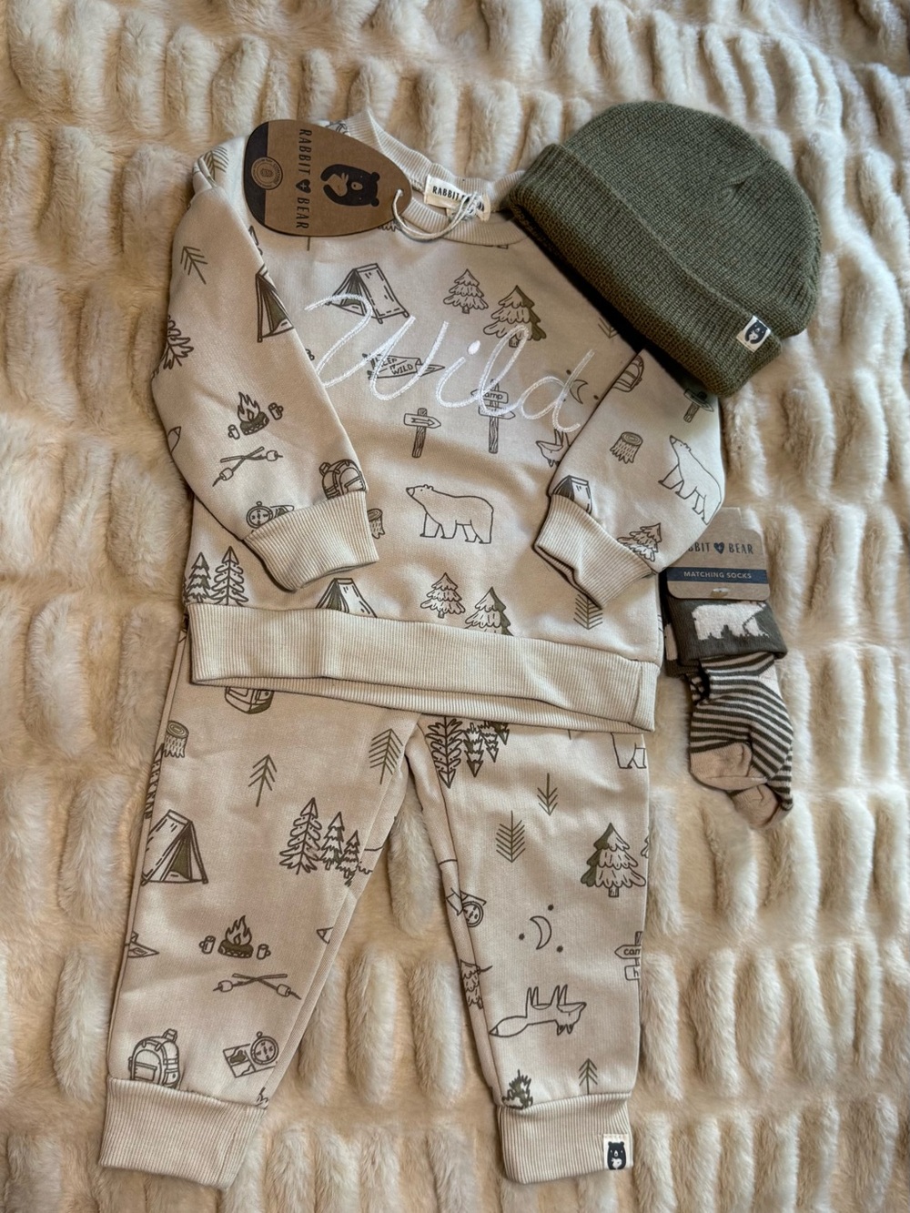 Beige Rabbit & Bear Set